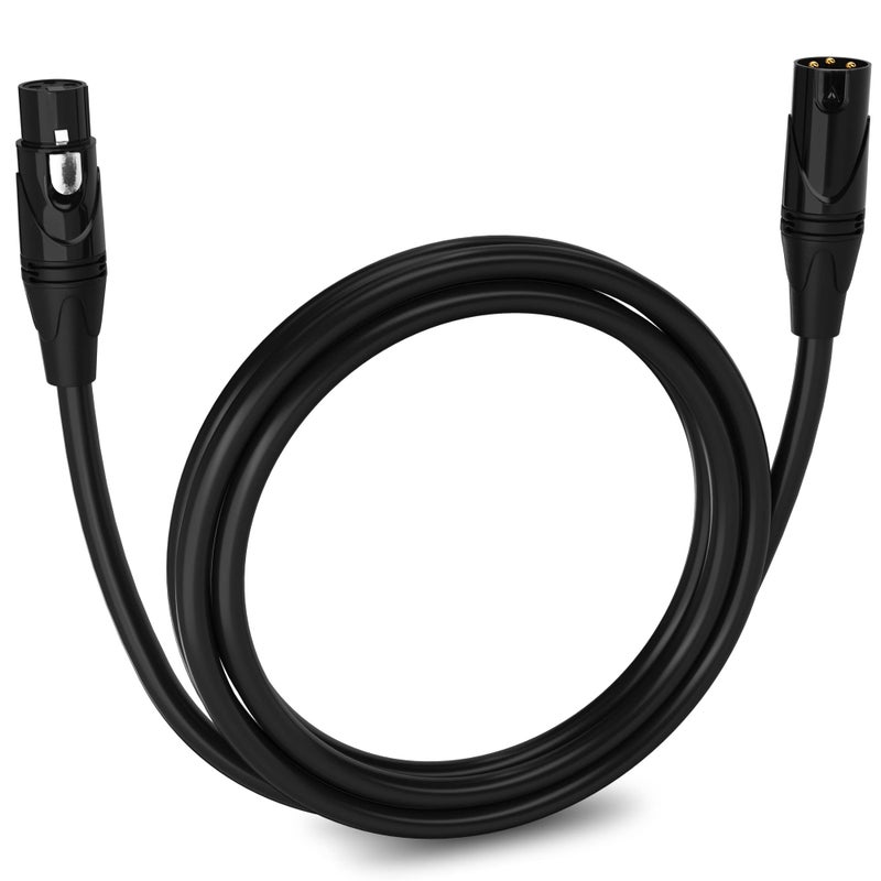 LyxPro 6 Feet XLR Microphone Cable Balanced Male to Female 3 Pin Mic Cord for Powered Speakers Audio Interface Professional Pro Audio Performance and Recording Devices - Black - Image 1